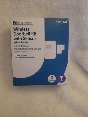 Wireless Doorbell Kit with Sensor - White Finish